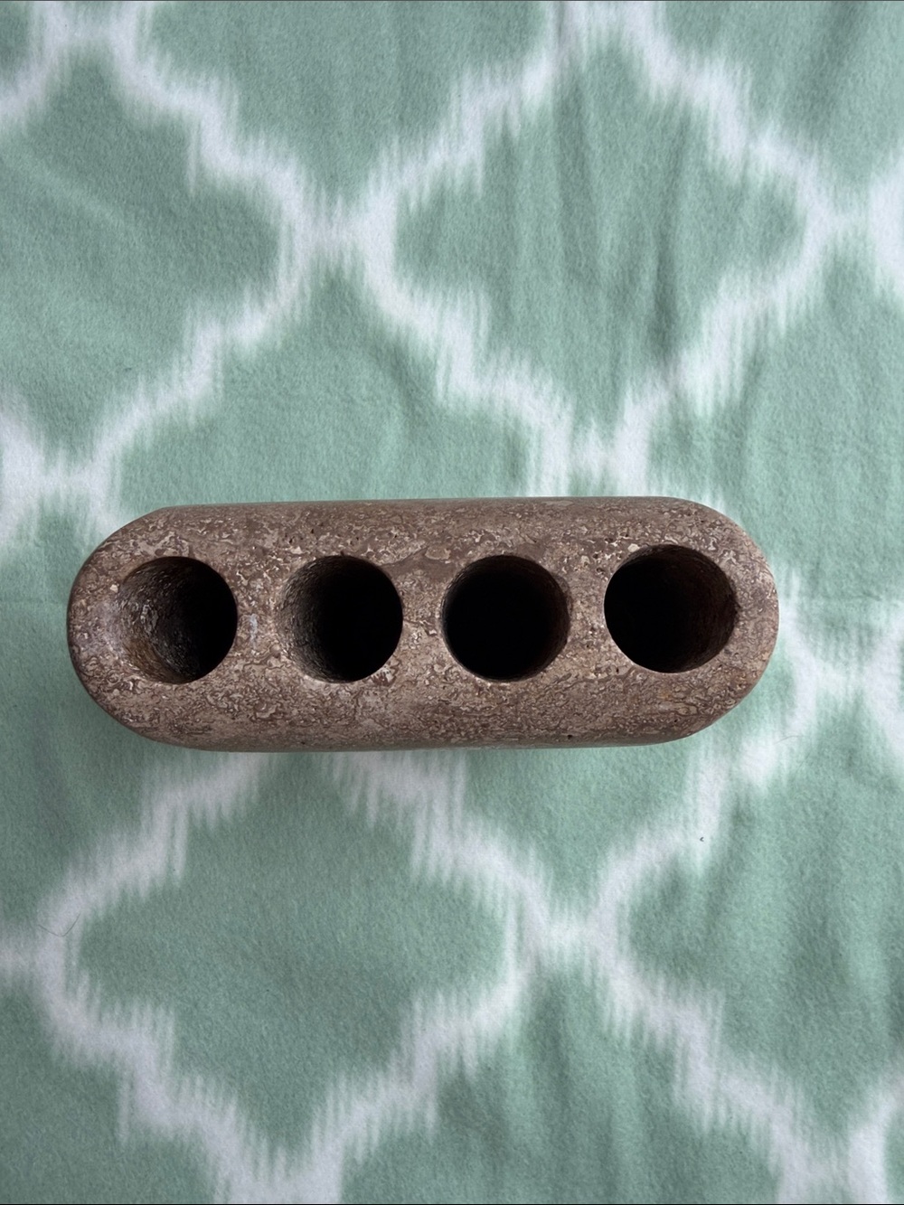 Marble Stone 4-Slot Toothbrush Holder in Weathered Brown Tan (mocha marble) - Picture 2 of 8